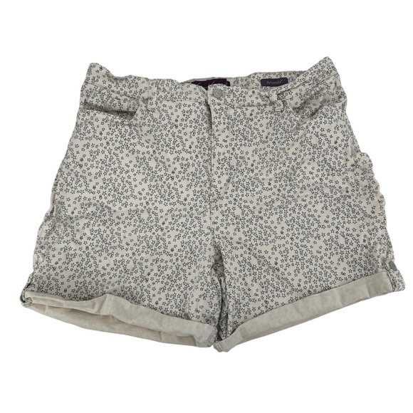 Gloria Vanderbilt Amanda Blue Star Print Cuffed Hem Denim Shorts Size 18 Womens - Picture 1 of 7